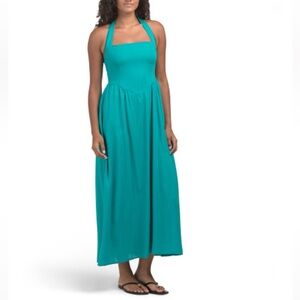 WHITE CLOSET Teal Halter Maxi Dress